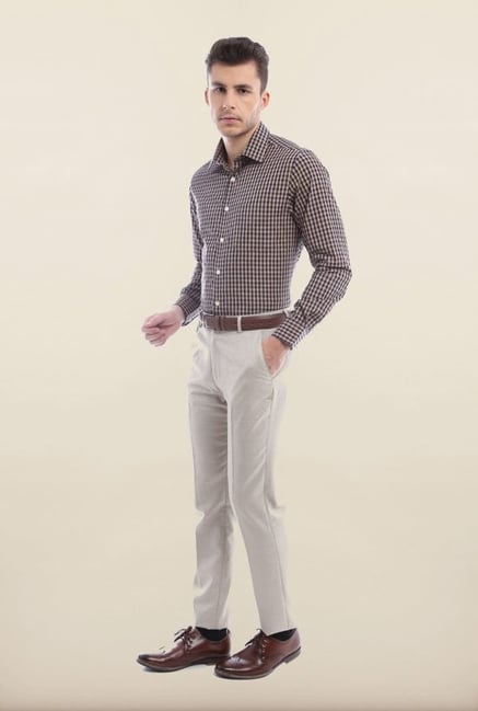 Peter England Brown Formal Shirt Peter England Brown Formal Shirt