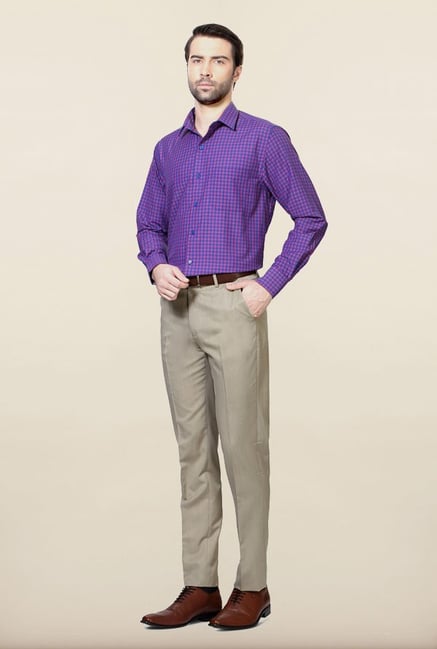 Peter England Blue & Pink Checks Formal Shirt Peter England Blue & Pink Checks Formal Shirt