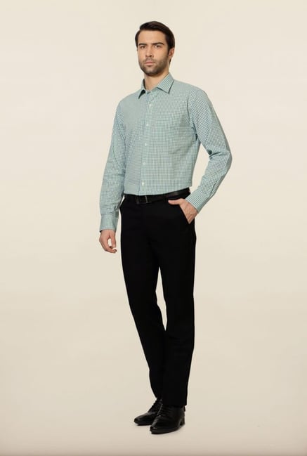 Peter England Green & Blue Checks Formal Shirt Peter England Green & Blue Checks Formal Shirt
