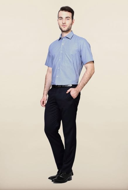 Van Heusen Blue Printed Formal Shirt Van Heusen Blue Printed Formal Shirt