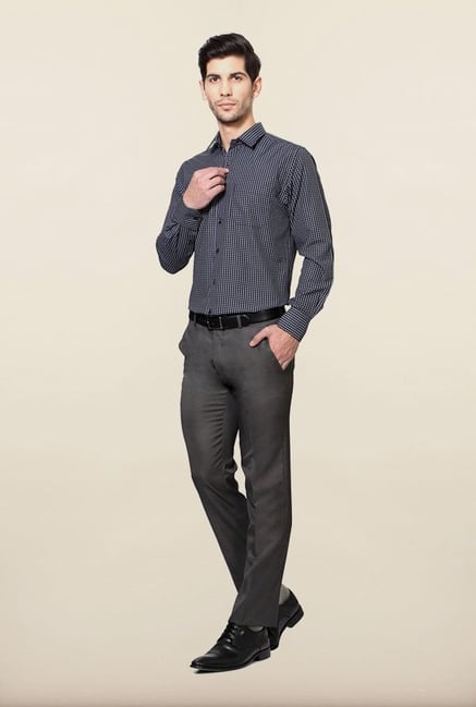 Peter England Black Checks Formal Shirt Peter England Black Checks Formal Shirt