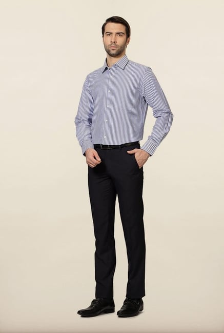 Peter England Blue Striped Formal Shirt Peter England Blue Striped Formal Shirt