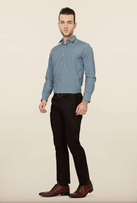 Peter England Blue Checks Formal Shirt Peter England Blue Checks Formal Shirt