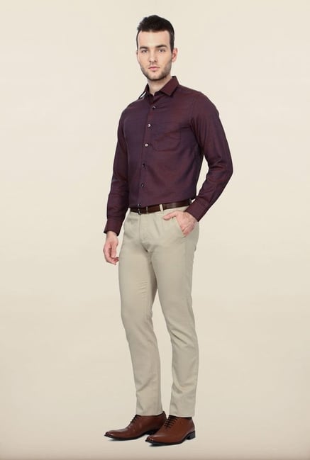Peter England Maroon Formal Shirt Peter England Maroon Formal Shirt
