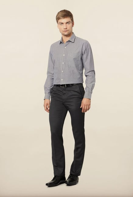 University of Oxford Grey Striped Formal Shirt University of Oxford Grey Striped Formal Shirt