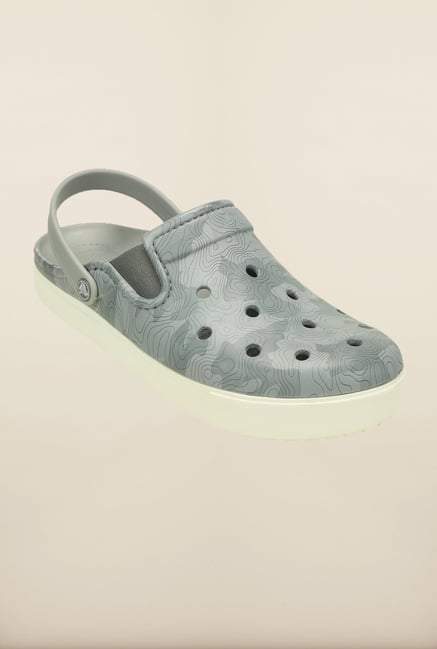 Crocs CitiLane Topographical Light Grey & White Clogs Crocs CitiLane Topographical Light Grey & White Clogs