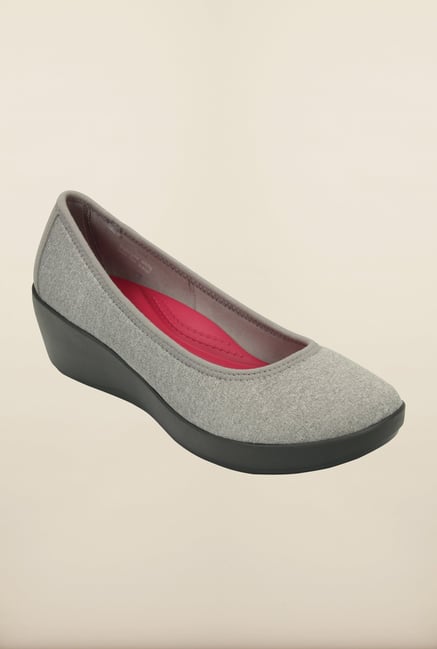 Crocs Heathered Ballet Light Grey Pumps Crocs Heathered Ballet Light Grey Pumps