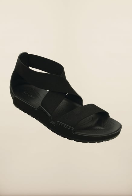Crocs Anna Black Cross Strap Sandals Crocs Anna Black Cross Strap Sandals