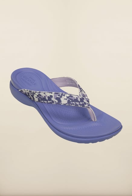 Crocs Capri V Deco Lapis Blue Flip Flops Crocs Capri V Deco Lapis Blue Flip Flops
