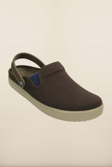 Crocs CitiLane Canvas Espresso & Cobblestone Clogs Crocs CitiLane Canvas Espresso & Cobblestone Clogs