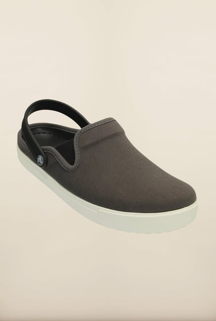 Crocs CitiLane Canvas Graphite & White Clogs Crocs CitiLane Canvas Graphite & White Clogs