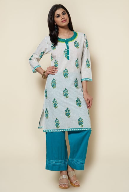 Zudio White Printed Cotton Kurti Zudio White Printed Cotton Kurti