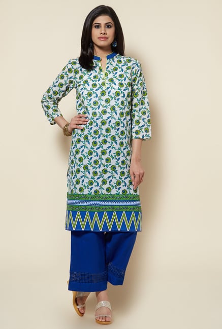 Zudio Off White Printed Kurta Zudio Off White Printed Kurta