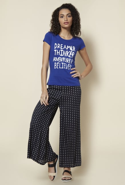 Zudio Black Printed Palazzos Zudio Black Printed Palazzos