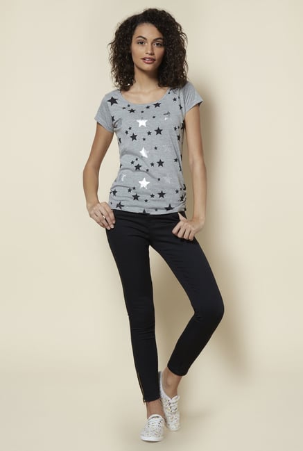 Zudio Grey Printed T Shirt Zudio Grey Printed T Shirt