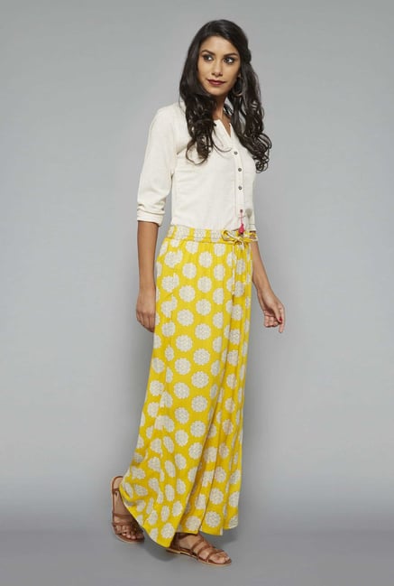 Bombay Paisley Yellow Printed Palazzos Bombay Paisley Yellow Printed Palazzos