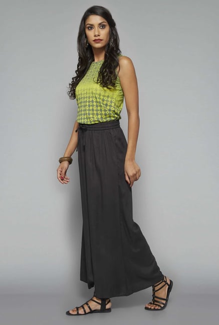 Bombay Paisley Grey Solid Palazzos Bombay Paisley Grey Solid Palazzos