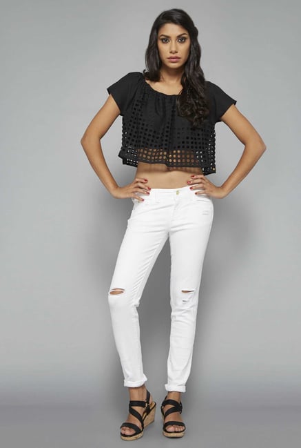 Nuon White Distressed Jeans Nuon White Distressed Jeans