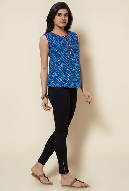 Zudio Blue Printed Top Zudio Blue Printed Top