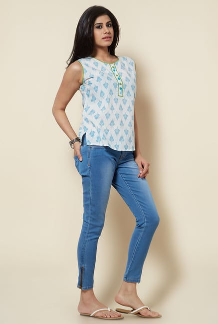 Zudio White Printed Top Zudio White Printed Top