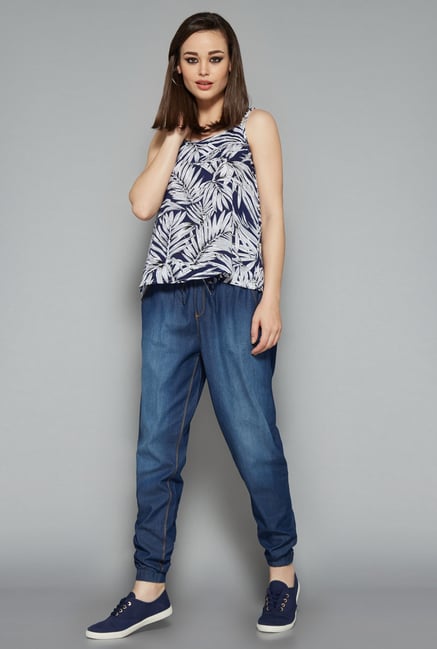 Nuon Dark Blue Solid Joggers Nuon Dark Blue Solid Joggers