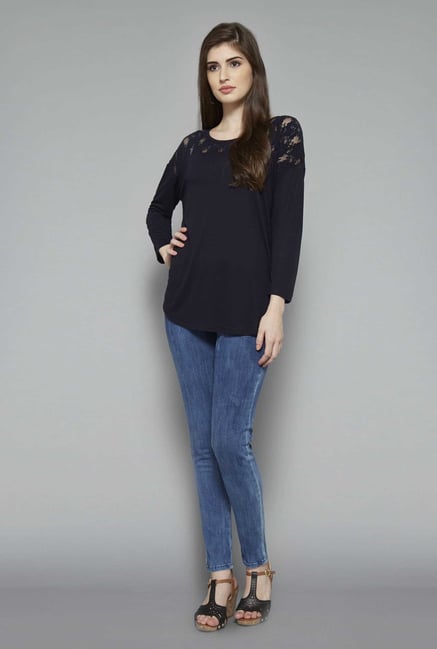 LOV Navy Macy Top LOV Navy Macy Top