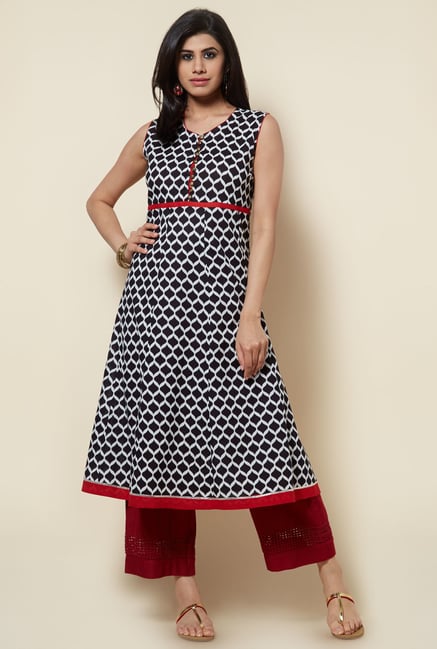 Zudio Black Printed Kurta Zudio Black Printed Kurta