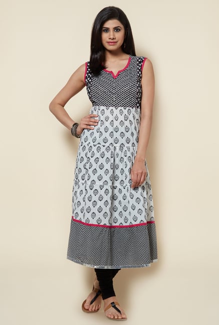Zudio Off White Printed Kurta Zudio Off White Printed Kurta