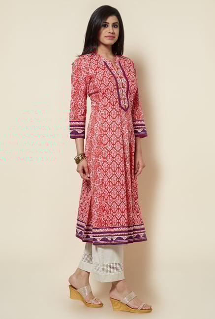 Zudio Red Printed Kurta Zudio Red Printed Kurta