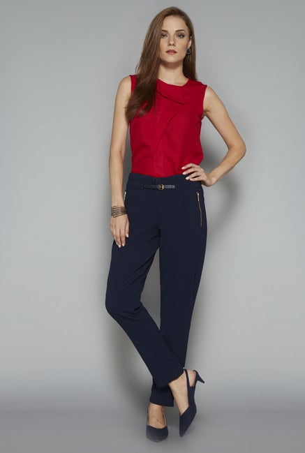 Wardrobe Red Solid Blouse Wardrobe Red Solid Blouse