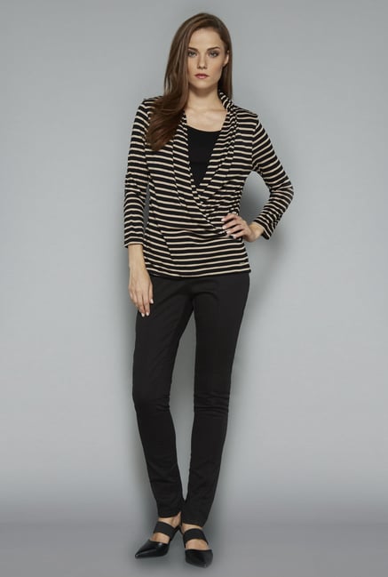 Wardrobe Beige & Black Abigail Blouse Wardrobe Beige & Black Abigail Blouse