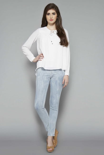 LOV Light Blue Solid Jeggings LOV Light Blue Solid Jeggings