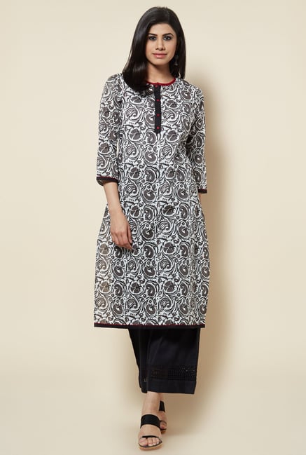 Zudio Black Cotton Kurta Zudio Black Cotton Kurta