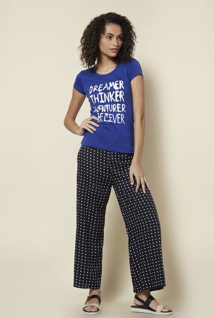 Zudio Blue Printed T Shirt Zudio Blue Printed T Shirt