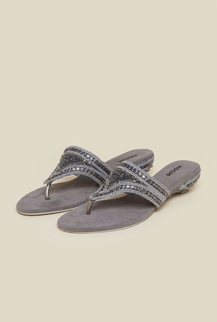 Mochi Gun Metal Ethnic Thongs Mochi Gun Metal Ethnic Thongs
