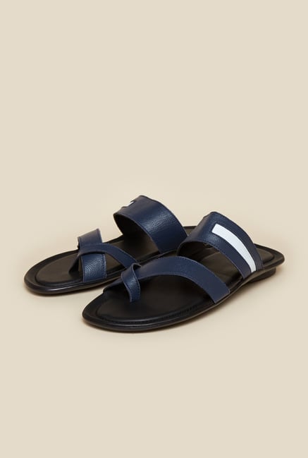 Mochi Blue Cross Strap Leather Sandals Mochi Blue Cross Strap Leather Sandals