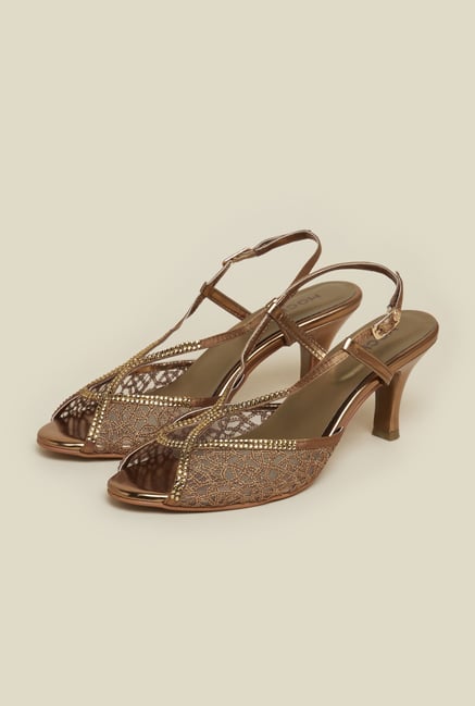 Mochi Antique Gold Back Strap Stilettos Mochi Antique Gold Back Strap Stilettos