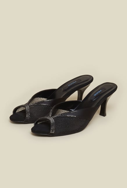 Mochi Black Mule Stilettos Mochi Black Mule Stilettos