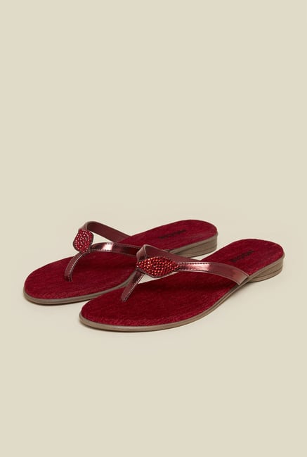 Mochi Maroon Flat Thongs Mochi Maroon Flat Thongs