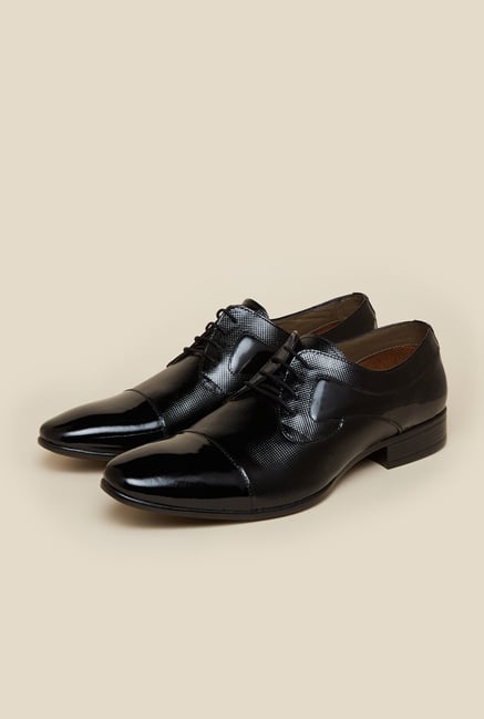 Mochi Black Leather Formal Lace-up Shoes Mochi Black Leather Formal Lace-up Shoes