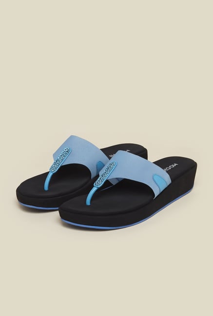 Mochi Blue Wedge Sandals Mochi Blue Wedge Sandals