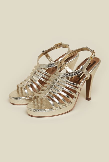 Mochi Gold Back Strap Stilettos Mochi Gold Back Strap Stilettos