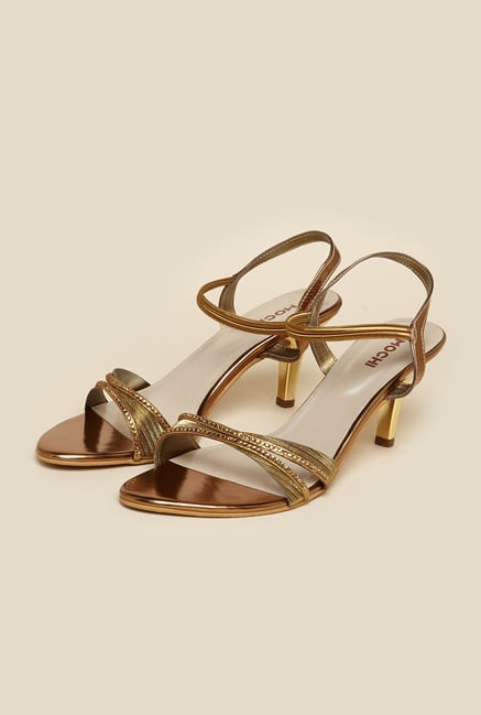 Mochi Antique Gold Back Strap Stilettos Mochi Antique Gold Back Strap Stilettos