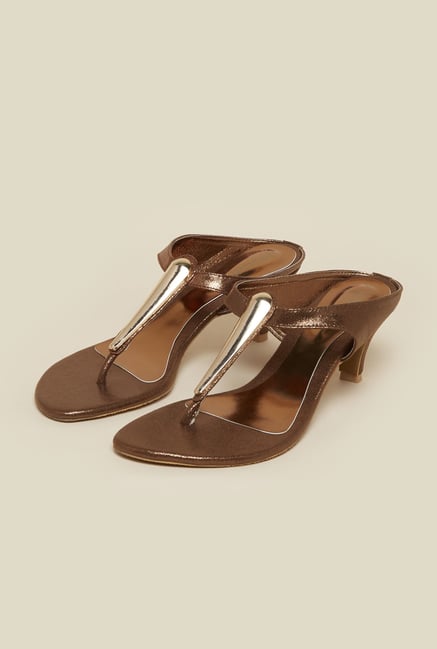 Mochi Bronze T-Strap Sandals Mochi Bronze T-Strap Sandals