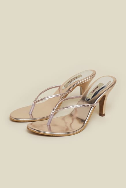 Mochi Gold Stiletto Casual Sandals Mochi Gold Stiletto Casual Sandals