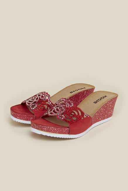 Mochi Red Mule Sandals Mochi Red Mule Sandals