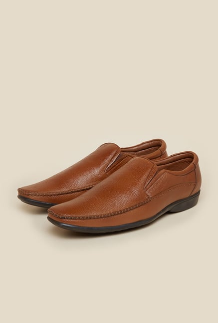 Mochi Tan Leather Formal Slip-On Shoes Mochi Tan Leather Formal Slip-On Shoes