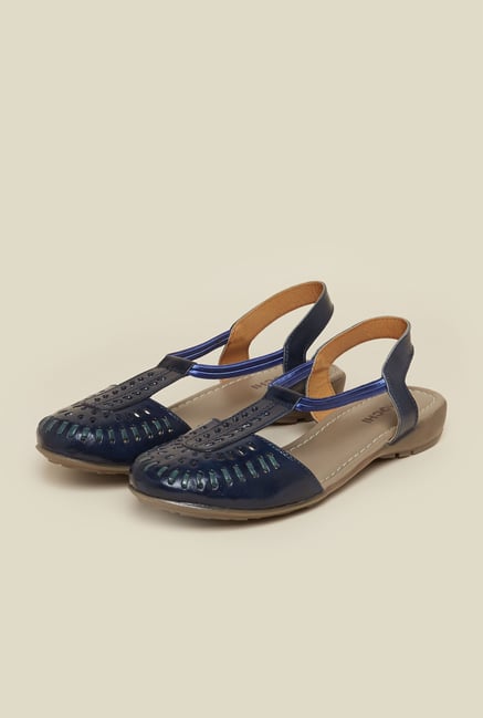 Mochi Navy Back Strap Flat Sandals Mochi Navy Back Strap Flat Sandals
