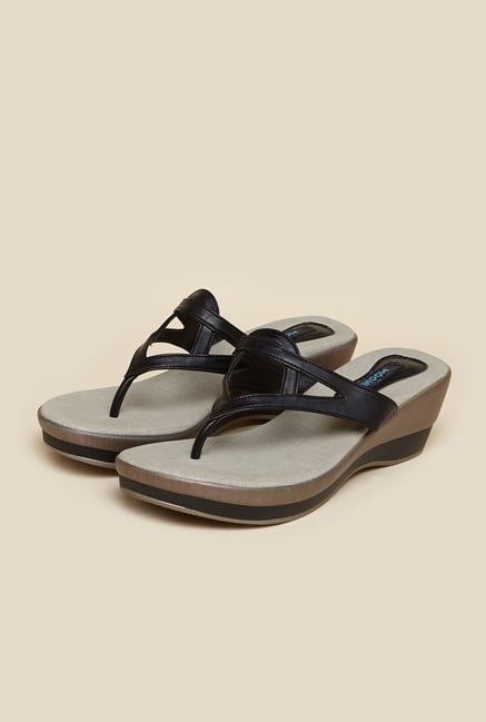 Mochi Black Wedge Heel Sandals Mochi Black Wedge Heel Sandals