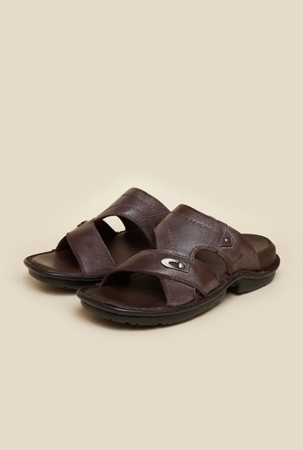 Mochi Brown Leather Mule Sandals Mochi Brown Leather Mule Sandals